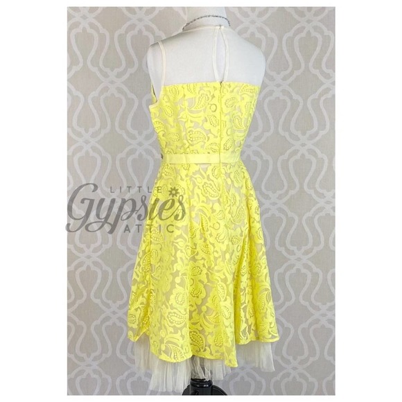 Ryu Lemon Flowers Jeweled Cocktail Dress - Picture 7 of 12